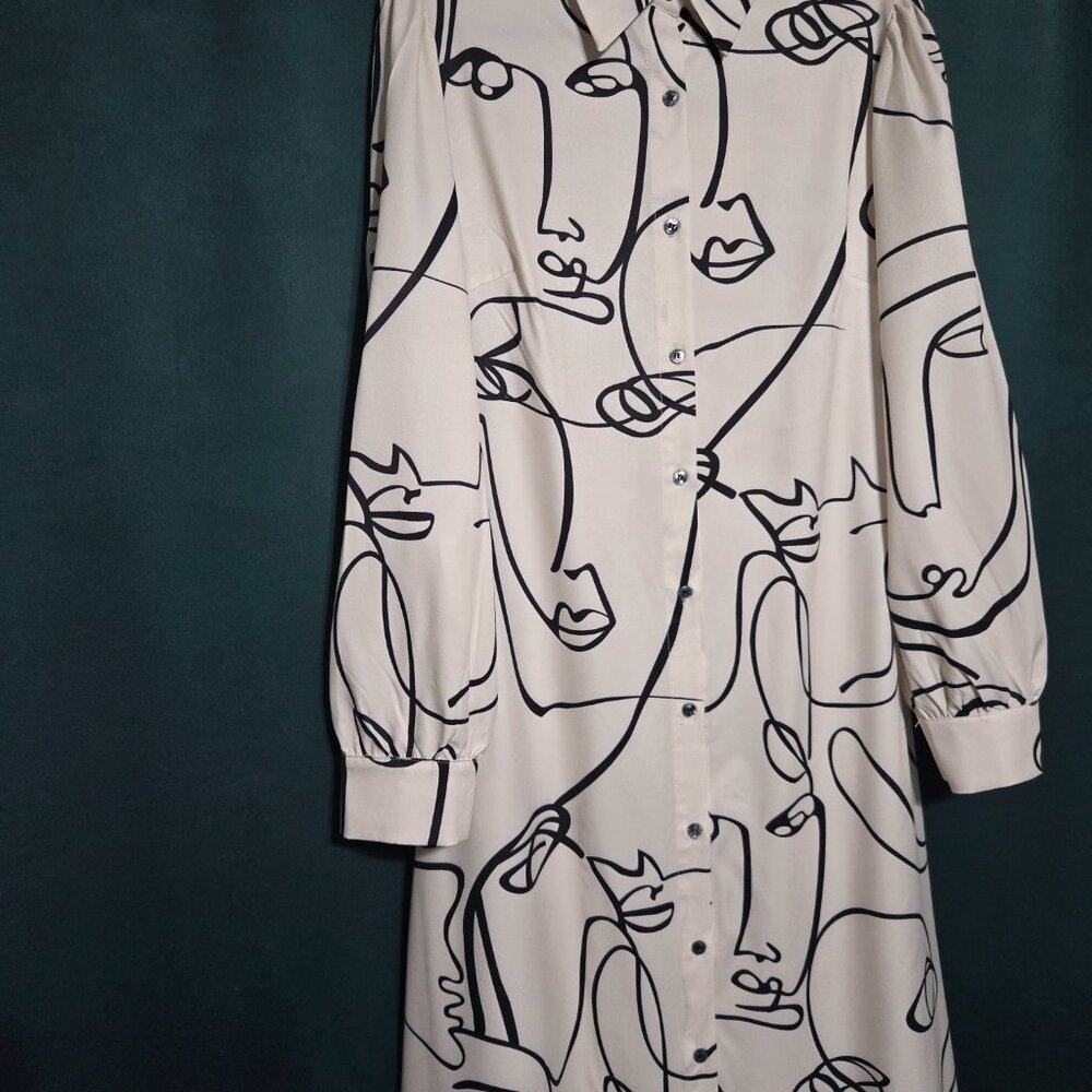 NWT JUMP Barcelona Black & White Abstract Maxi Dress - Size Medium - Picture 2 of 8